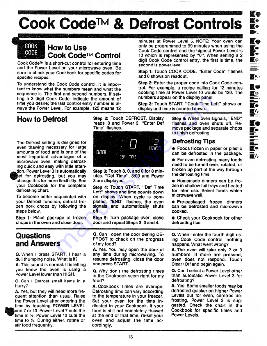 GE Spacemaker JVM60 Use And Care Book Manual Download Page 13