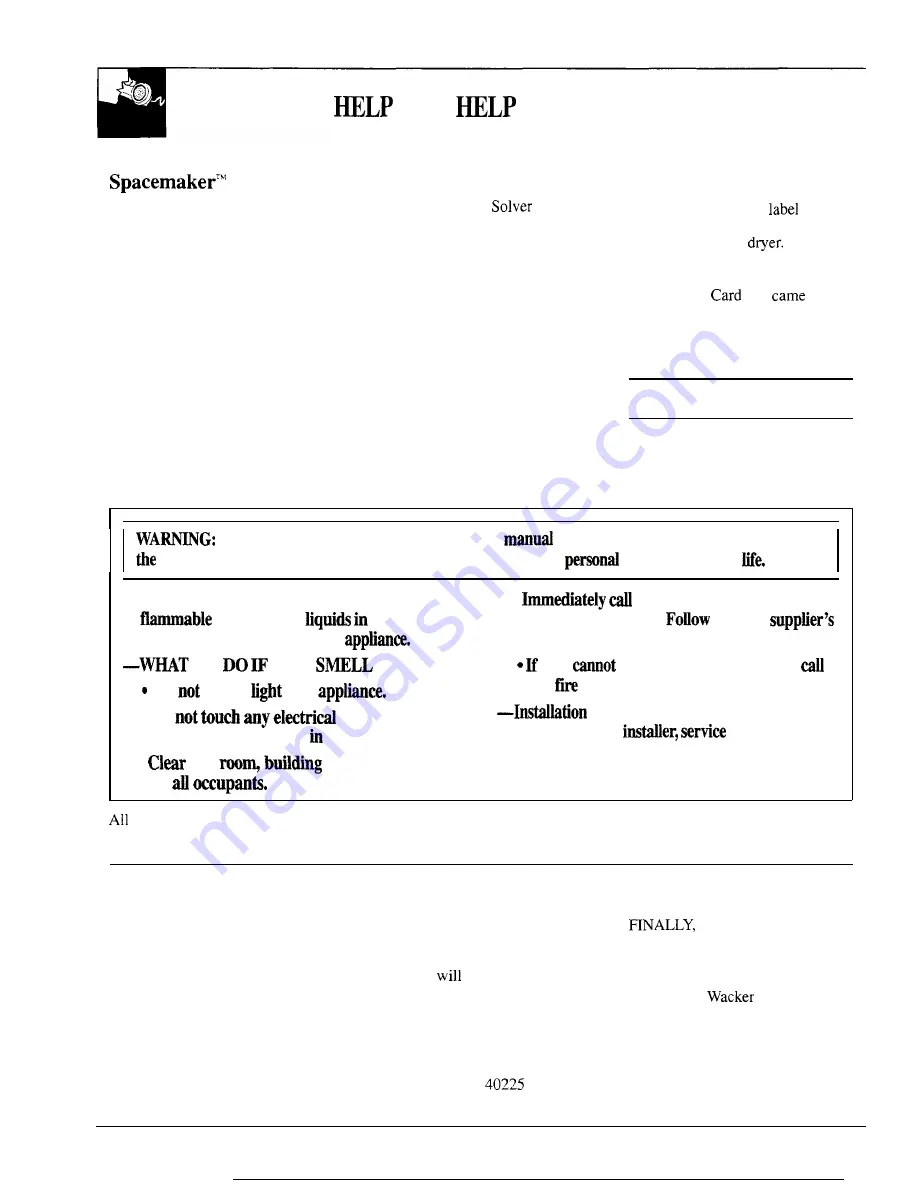 GE Spacemaker WSM2700R Use And Care Manual Download Page 2