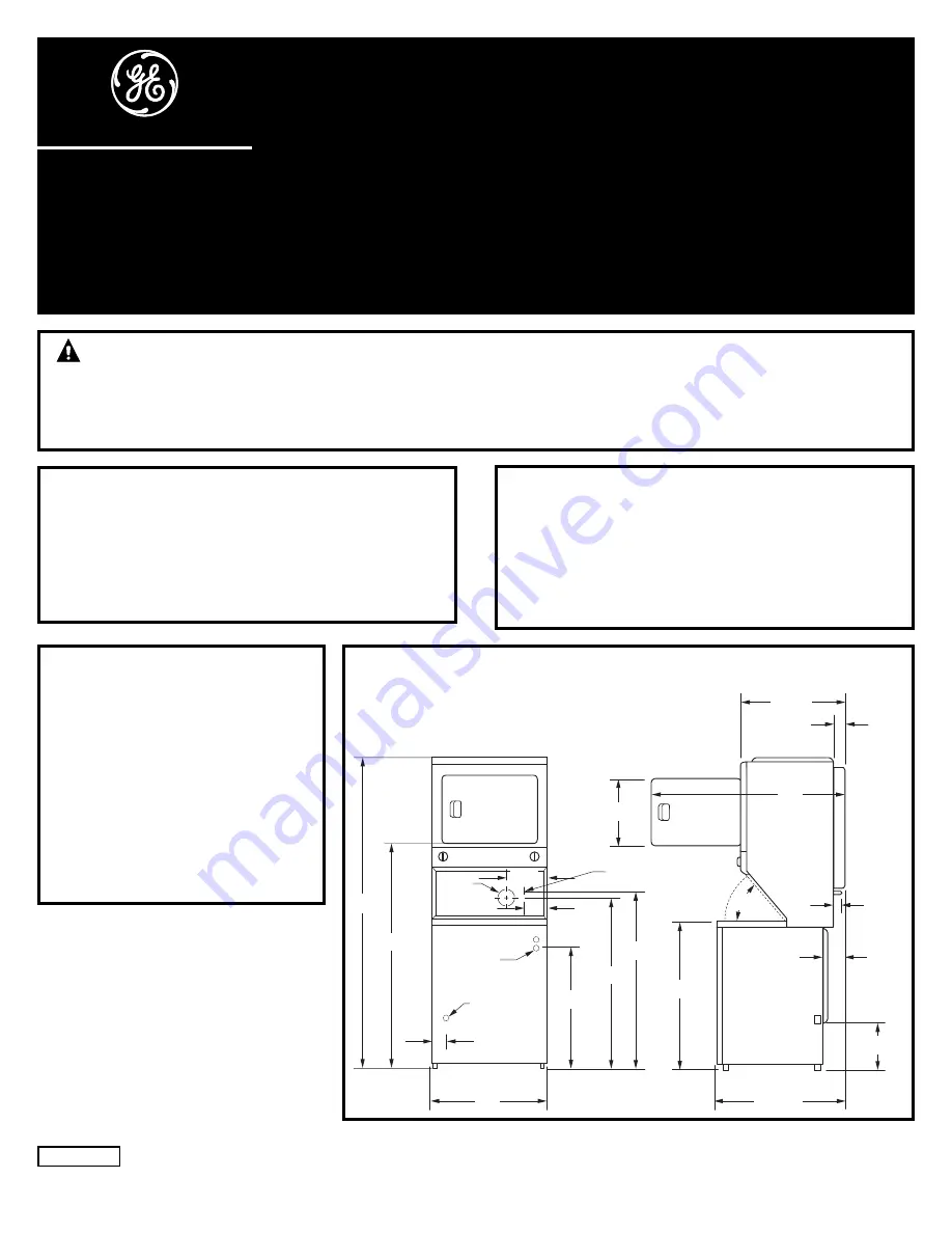 GE Spacemaker WSM2780 Installation Instructions Manual Download Page 1