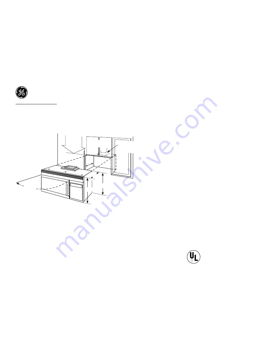 GE Spacemaker XL1600 JVM1651WB Dimensions Download Page 1