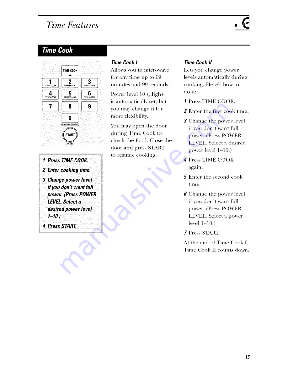 GE SpacemakerXL JVM1410 Owner'S Manual Download Page 15