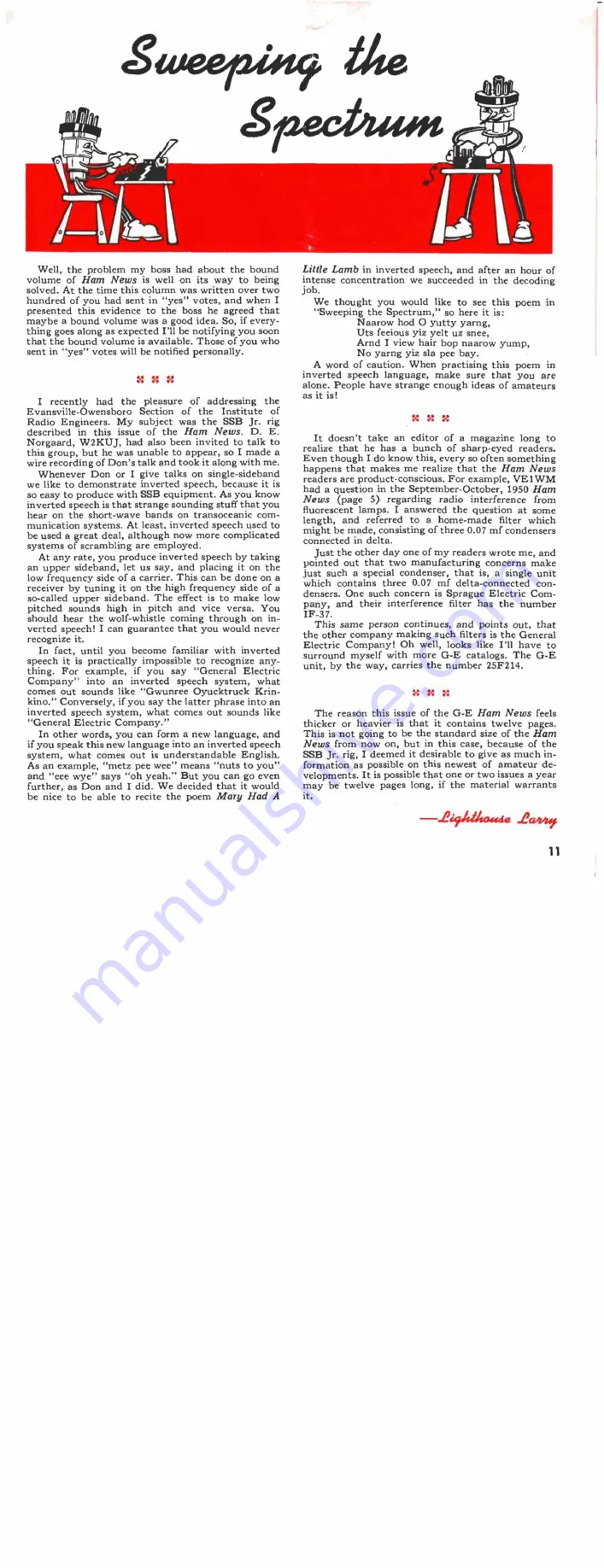 GE SSB Jr. Manual Download Page 11