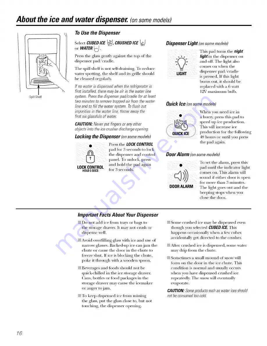 GE SSL27RGRABS and Owner'S Manual And Installation Download Page 16