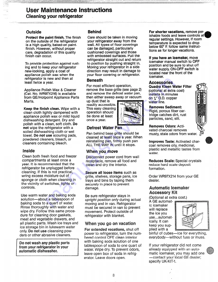 GE TBF22D Use And Care Manual Download Page 10