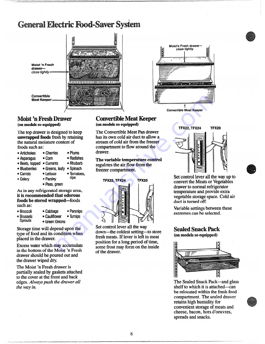 GE TFX19 Use And Care Manual Download Page 8