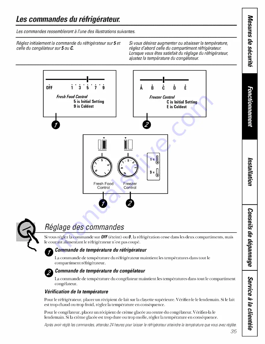 GE TFX25PRB Owner'S Manual Download Page 35