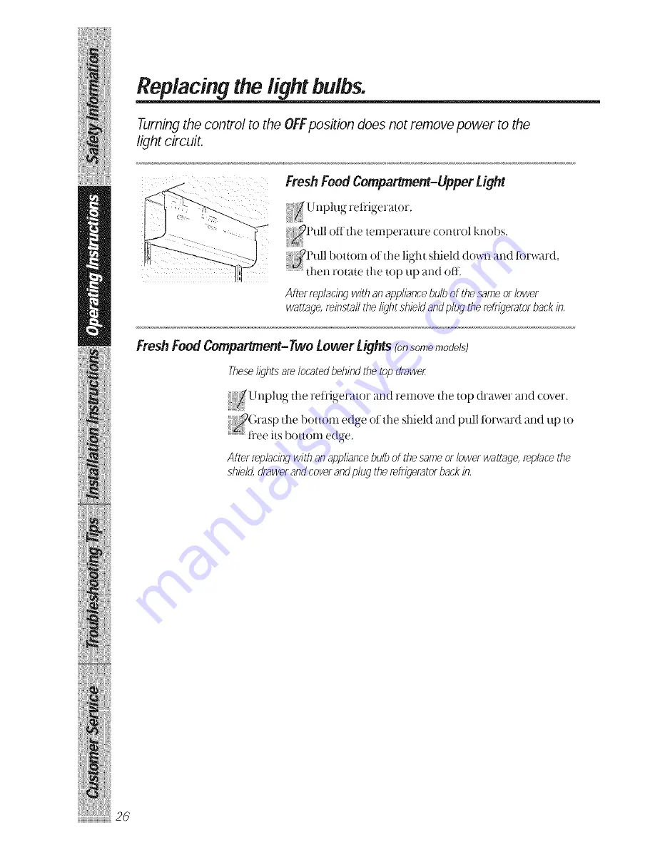 GE TFX27PFX Owner'S Manual Download Page 26