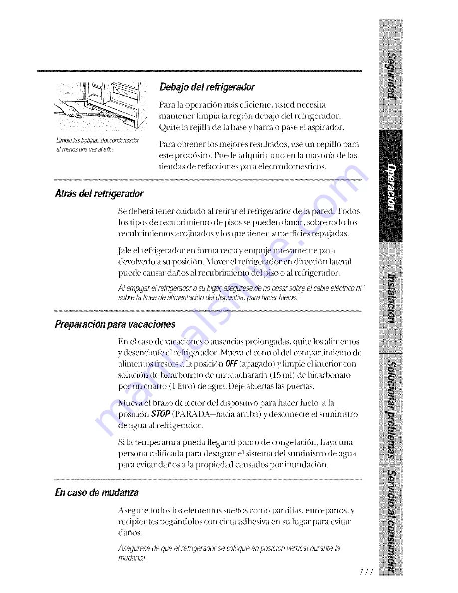 GE TFX27PFX Owner'S Manual Download Page 111