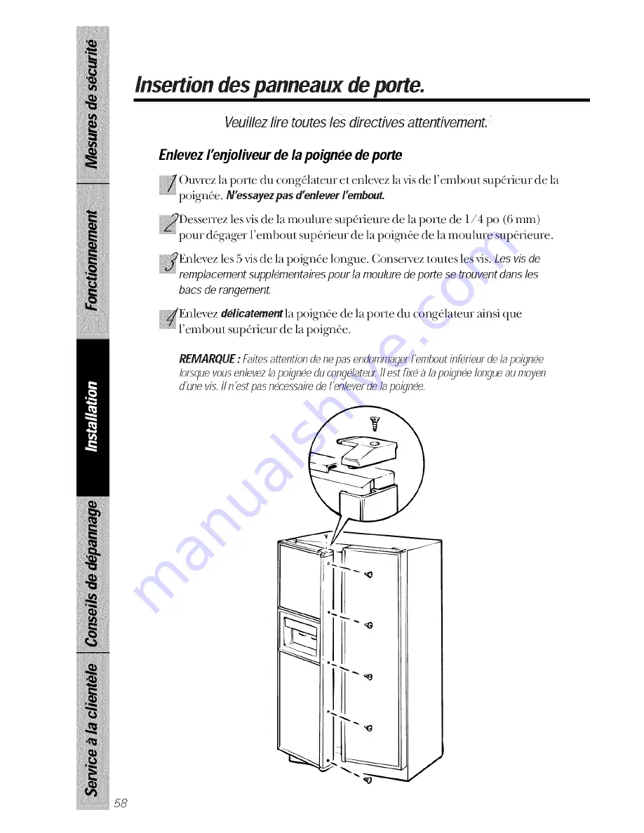 GE TPX21PRXDAA Owner'S Manual Download Page 58