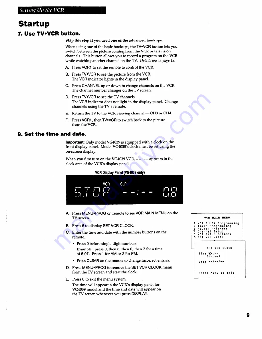 GE VG4038/ VG4039 User Manual Download Page 11