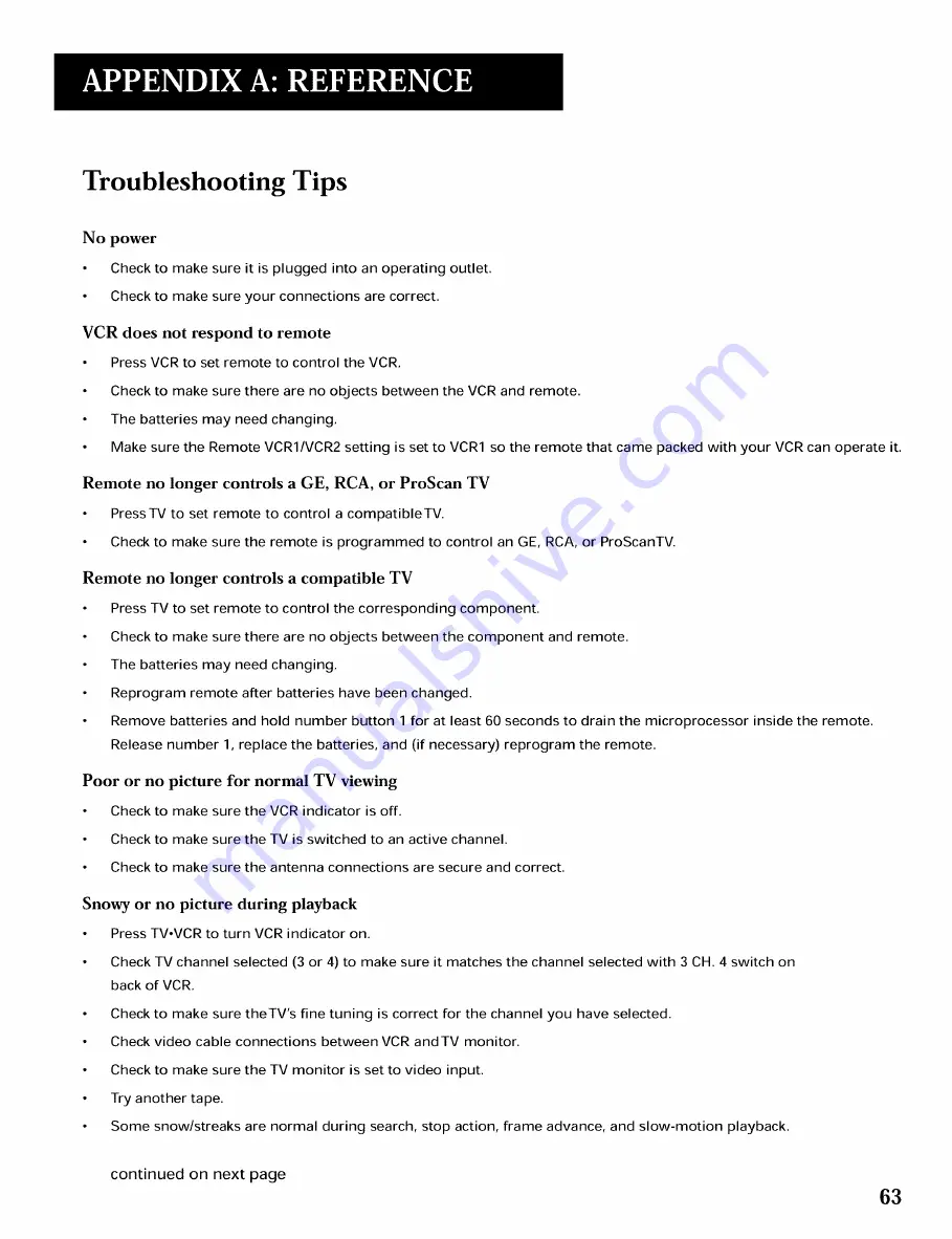 GE VG4268 User Manual Download Page 65