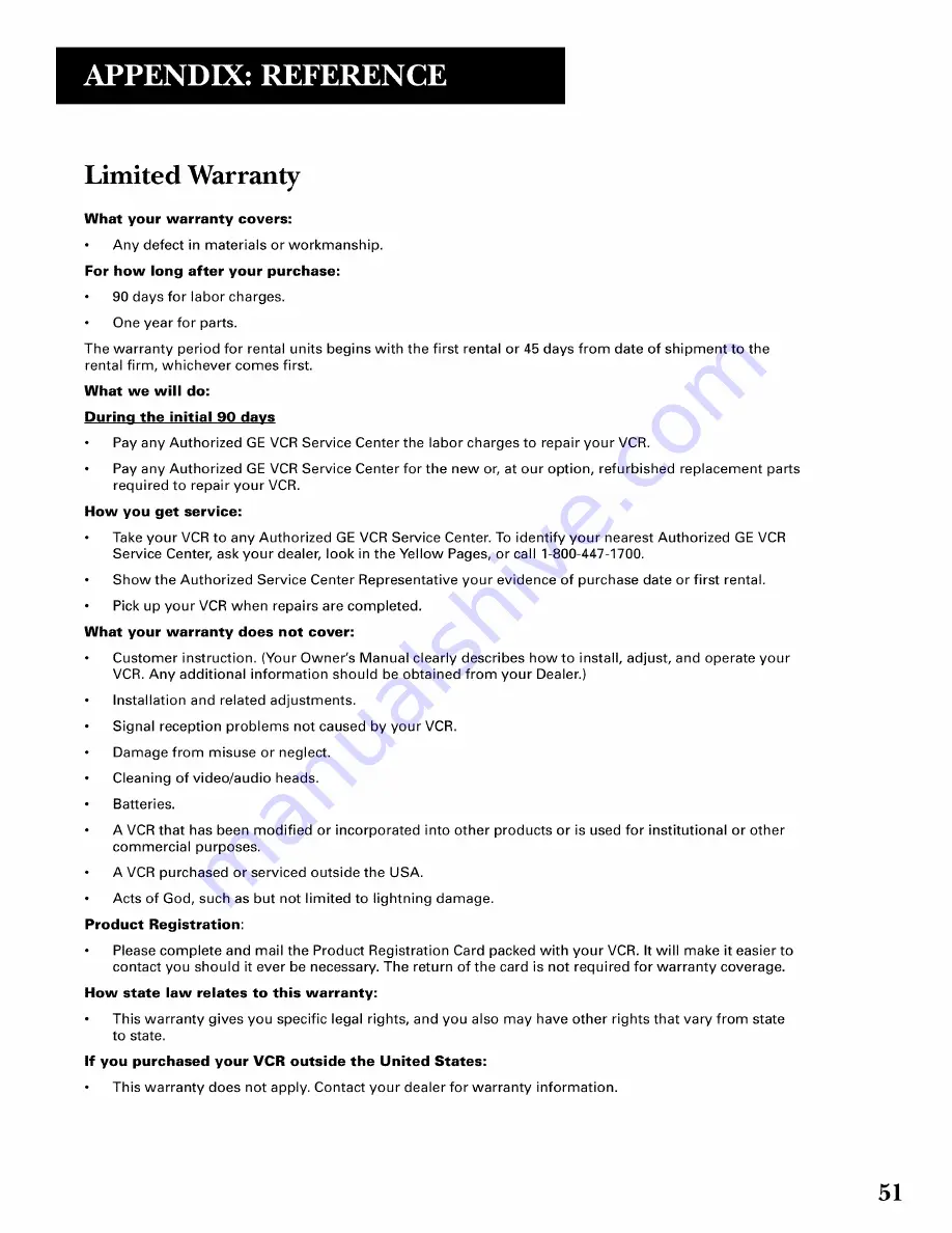 GE VG4271 User Manual Download Page 53