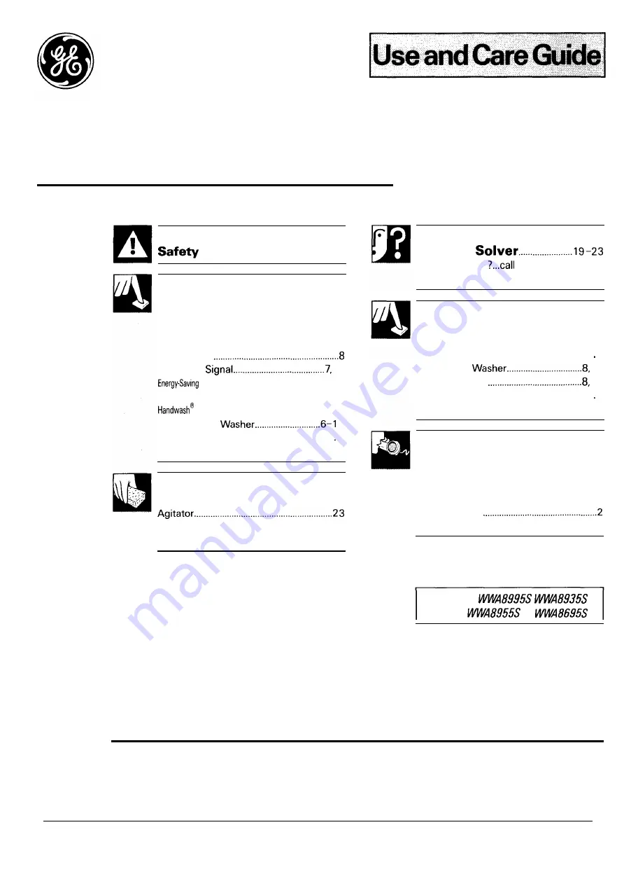 GE WA8695S Скачать руководство пользователя страница 1