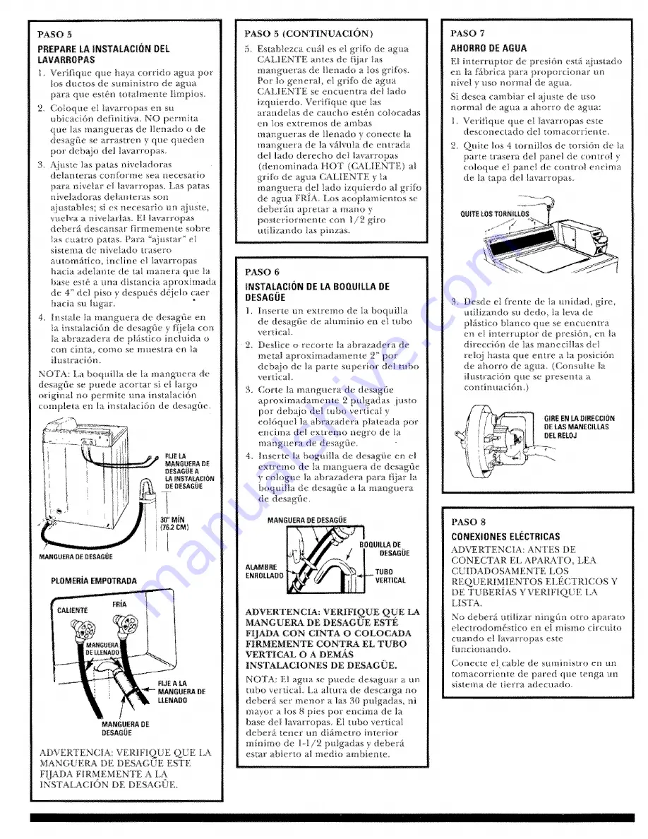 GE WCCB1030D1KC Warranty Installation Instructions Manual Download Page 10