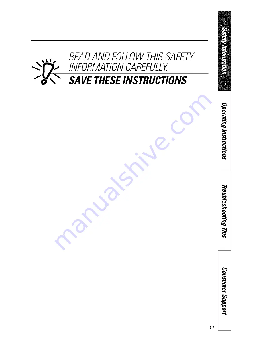 GE WES1450DMBB Owner'S Manual Download Page 11