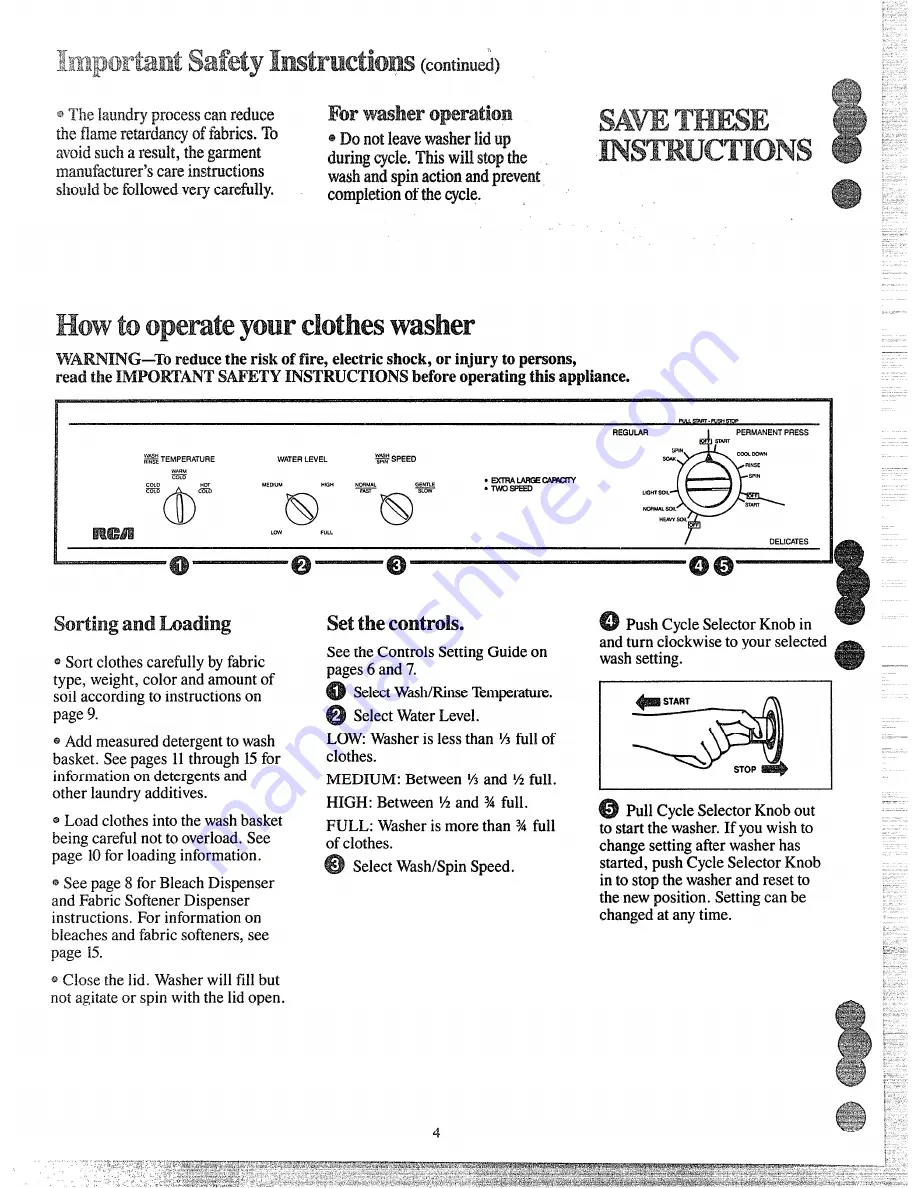 GE WRW3505MAL Use And Care Manual Download Page 4