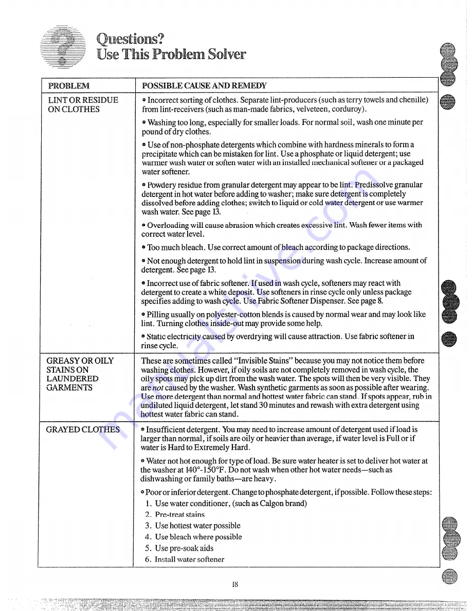 GE WRW3505MAL Скачать руководство пользователя страница 18