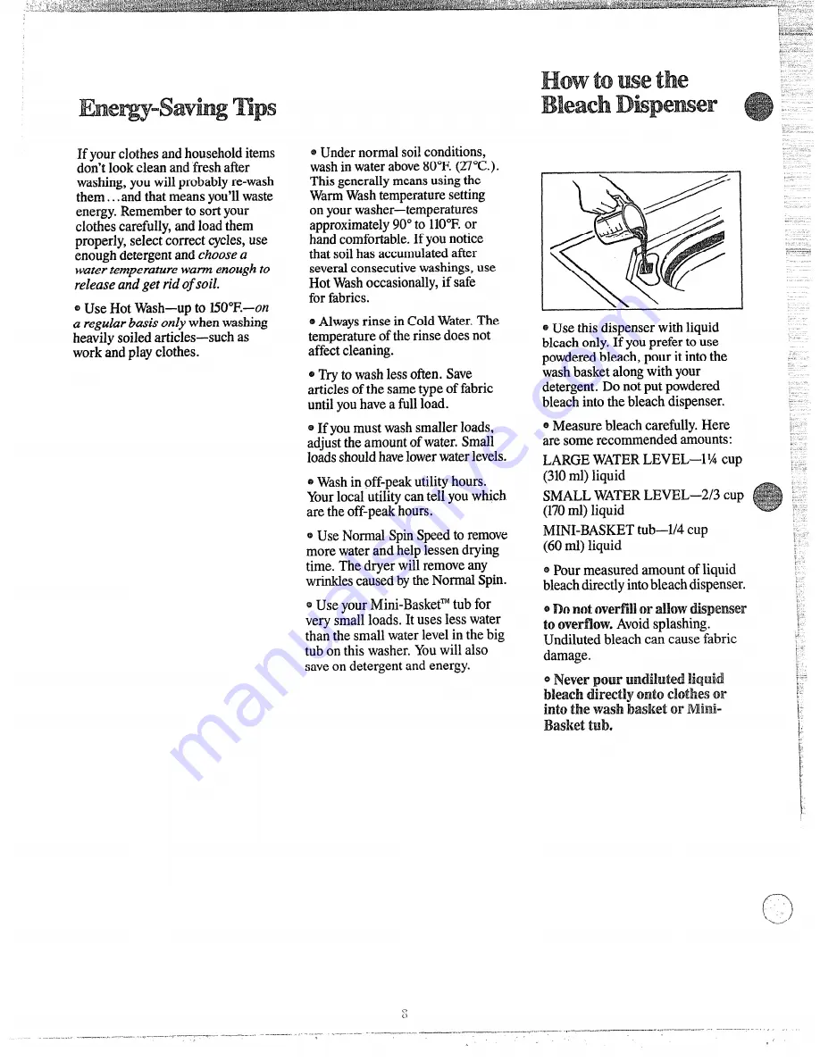 GE WW.M887M Use And Care Manual Download Page 8