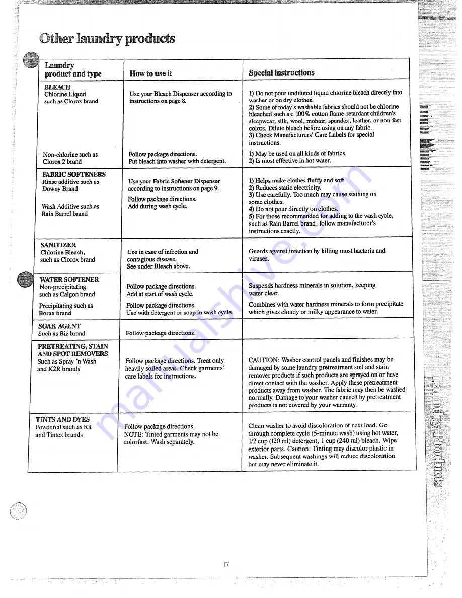 GE WW.M887M Use And Care Manual Download Page 17