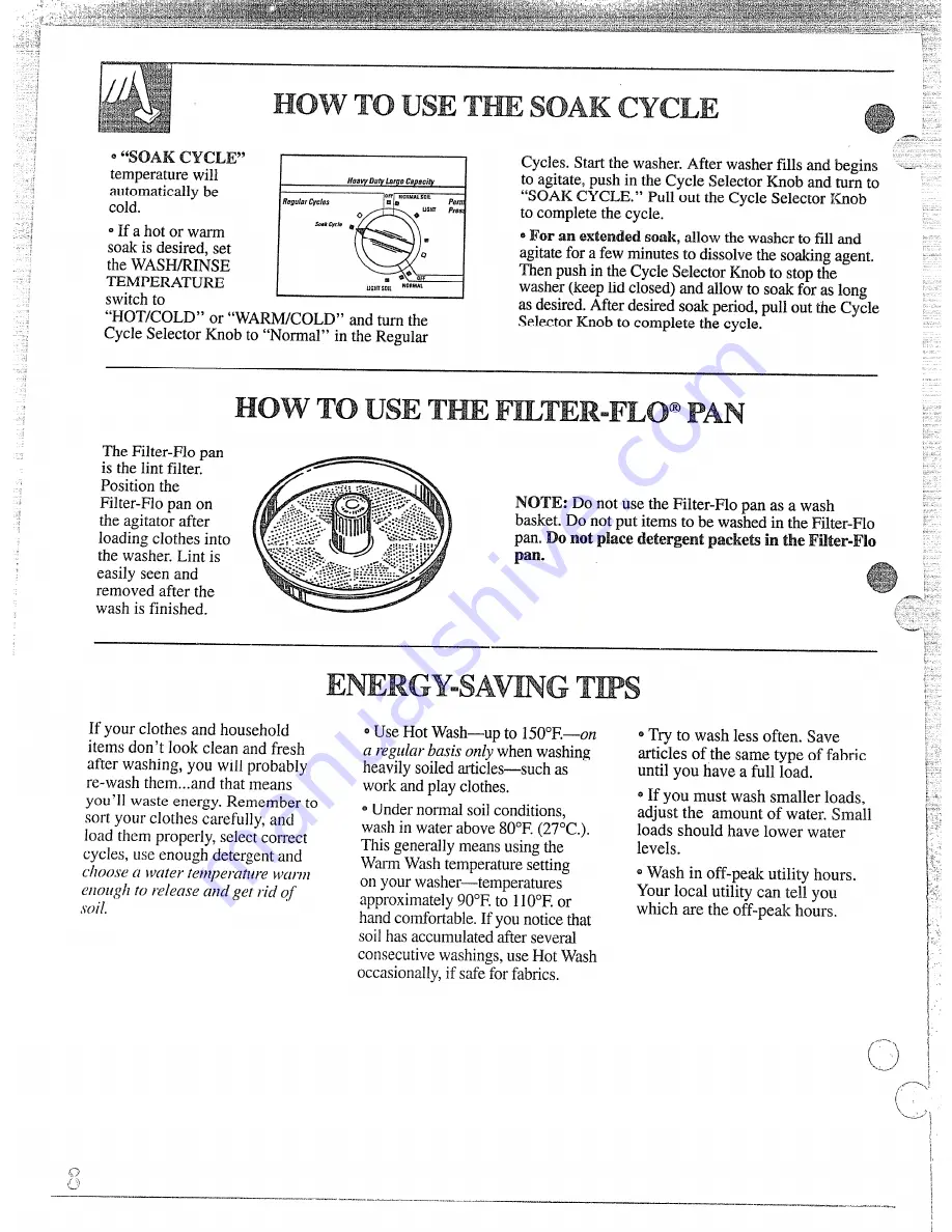 GE WWA5710M Use And Care Manual Download Page 8