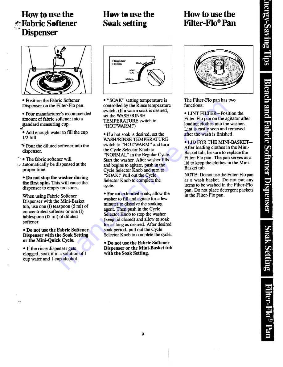 GE WWA8350C Use And Care Manual Download Page 9