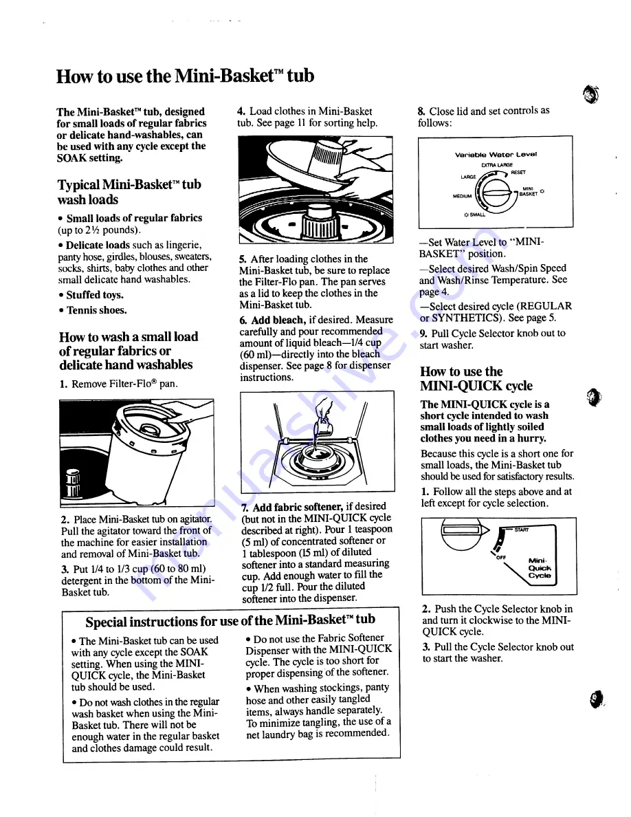 GE WWA8350C Use And Care Manual Download Page 10