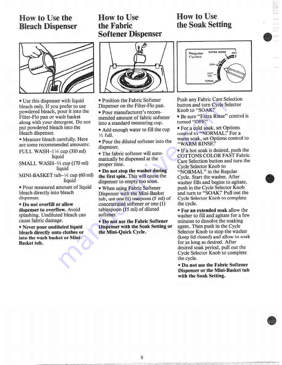 GE WWA8480G Use And Care Manual Download Page 8