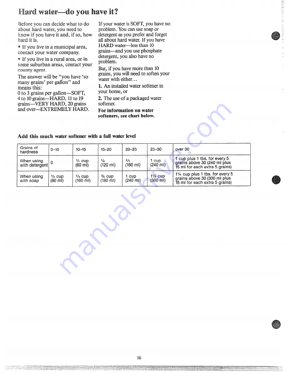 GE WWA8480G Use And Care Manual Download Page 16