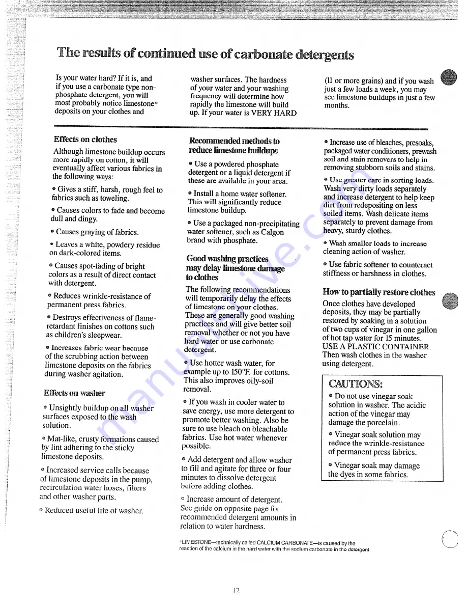 GE WWA8620M Use And Care Manual Download Page 12