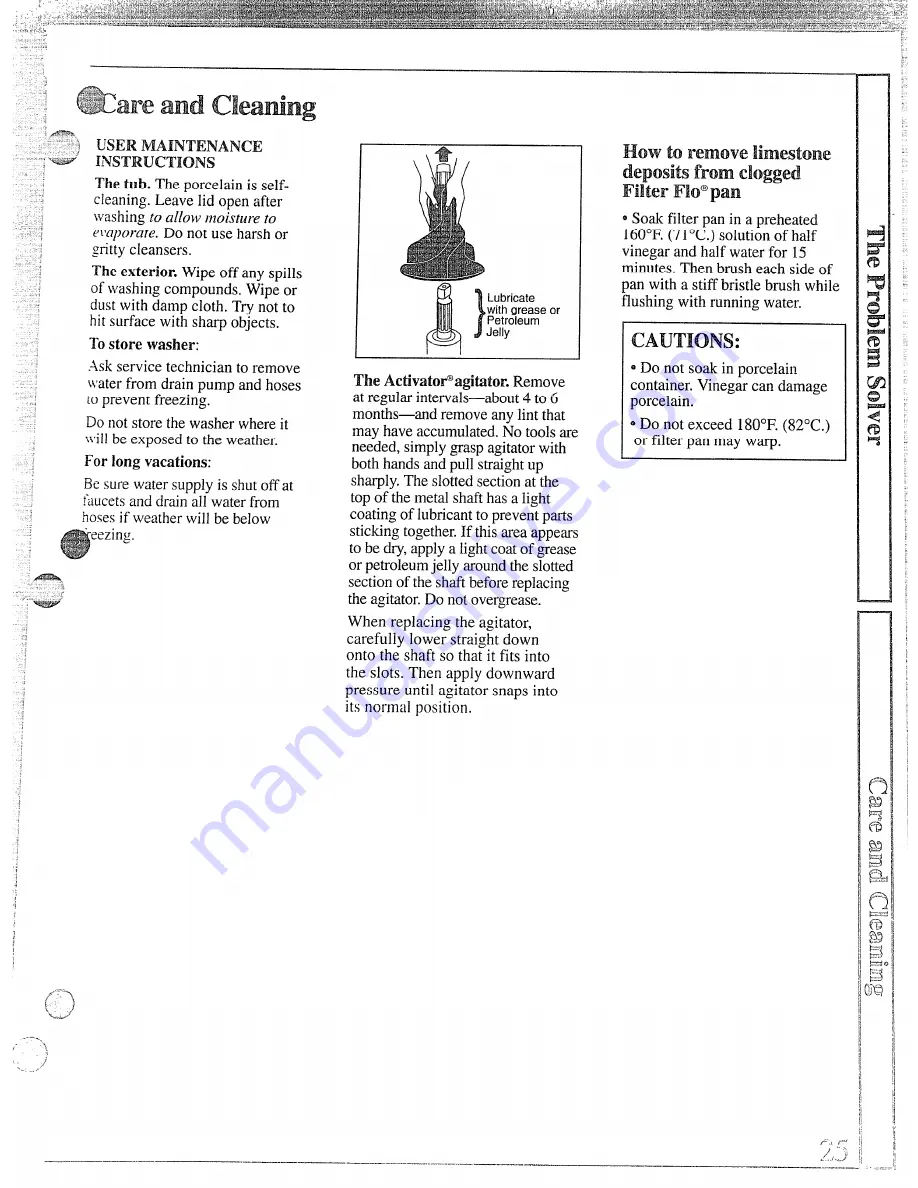 GE WWA8806M Use & Care Manual Download Page 25