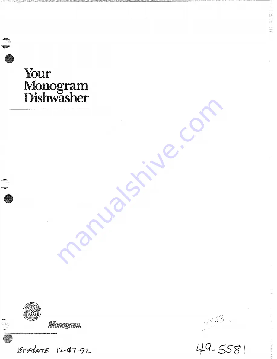 GE ZBD3000R45BW User Manual Download Page 1