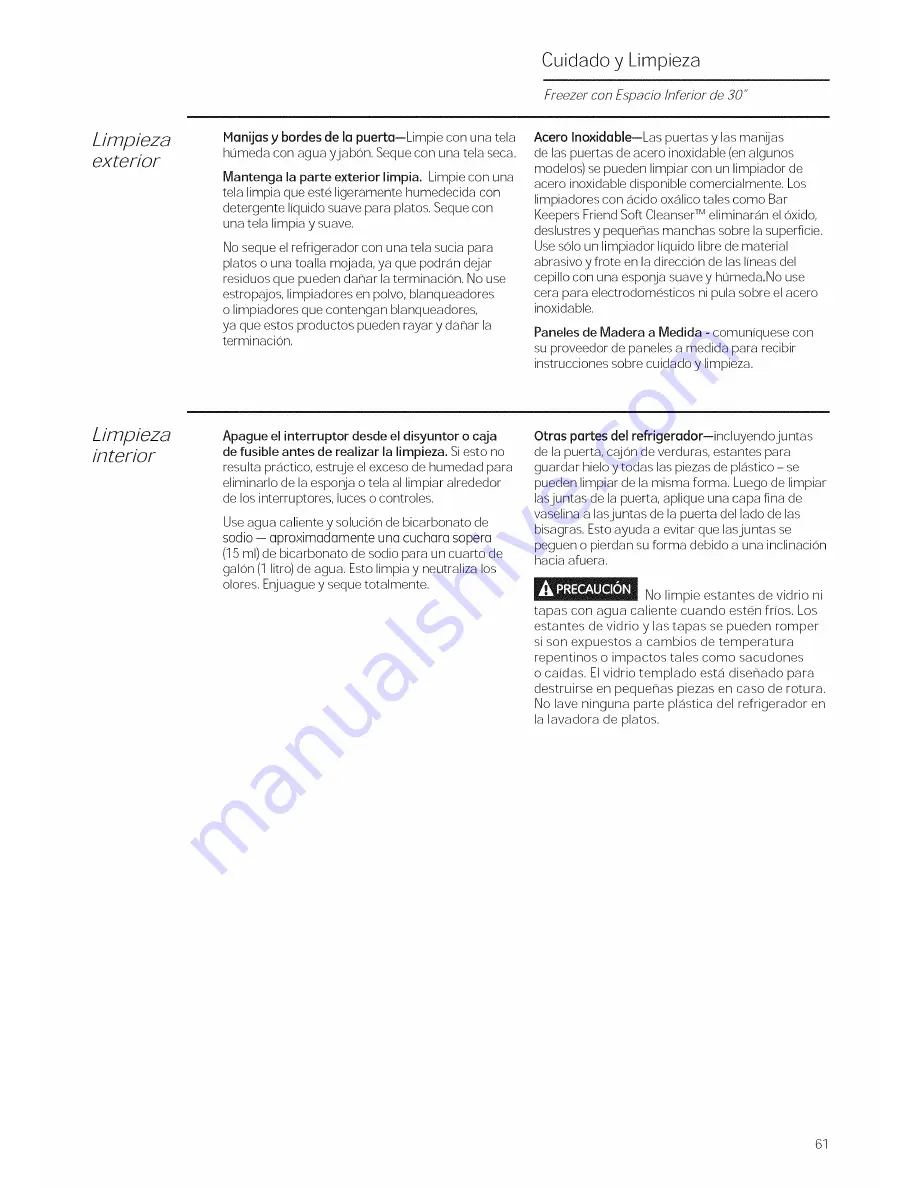 GE ZIC30GNHAII Owner'S Manual Download Page 61