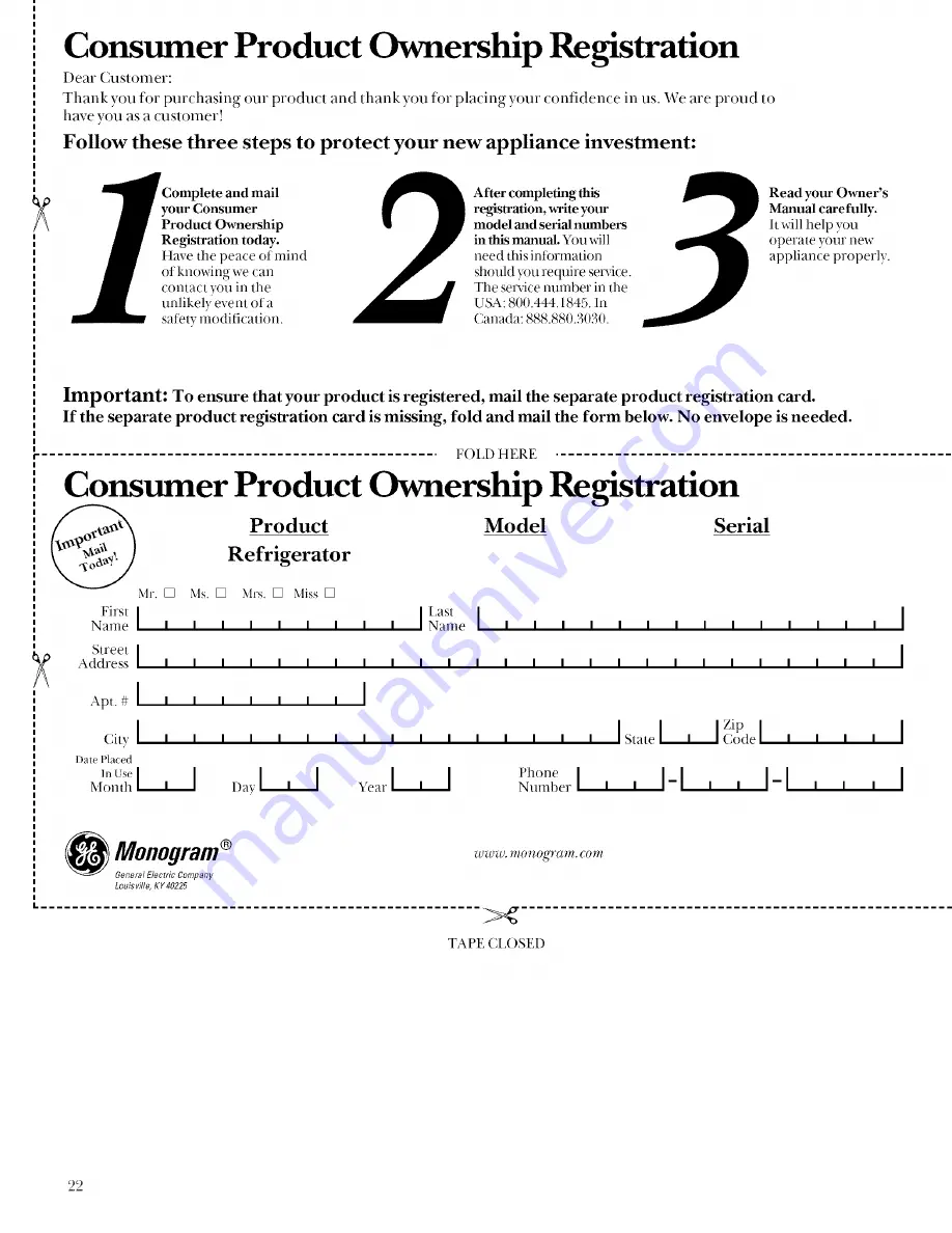 GE ZIF36NMHLH Owner'S Manual Download Page 22