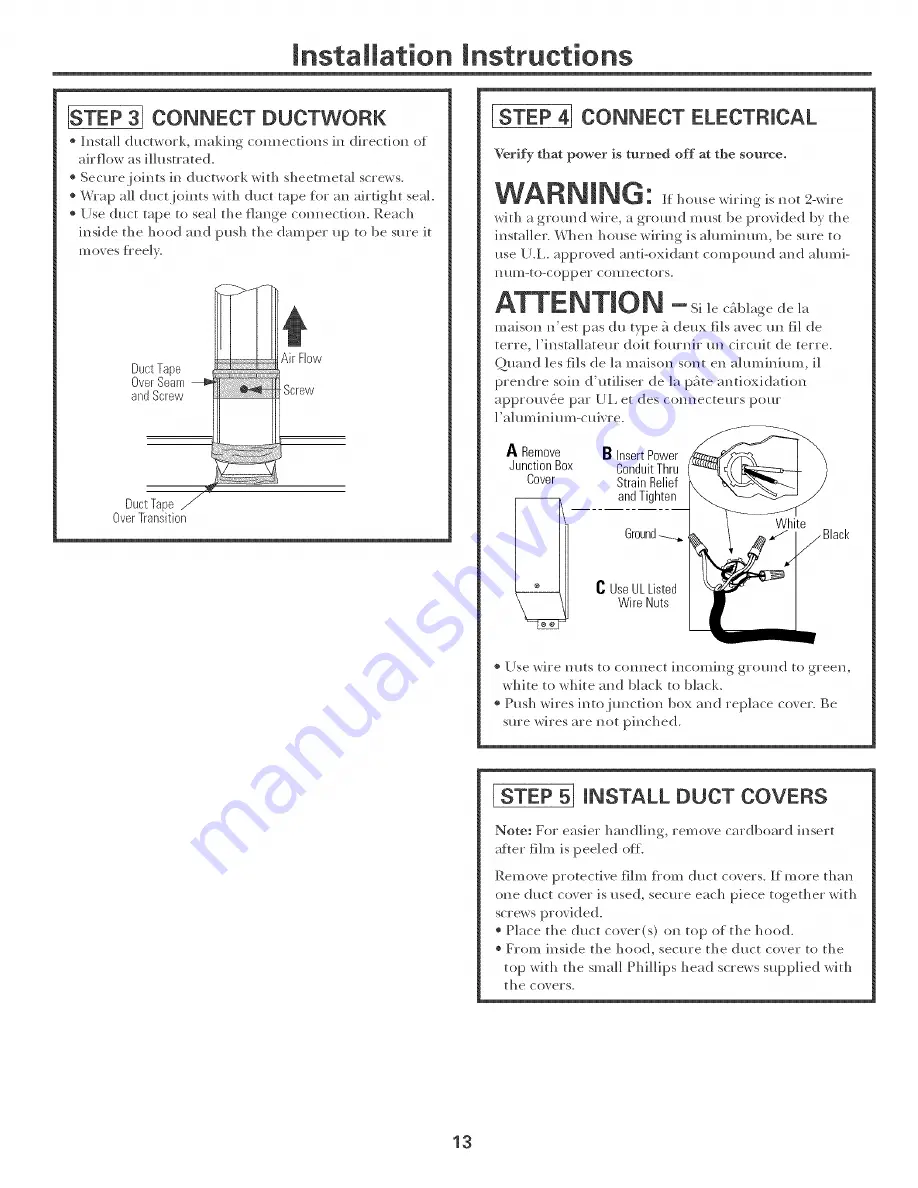 GE ZV30S Installation Instructions Manual Download Page 13