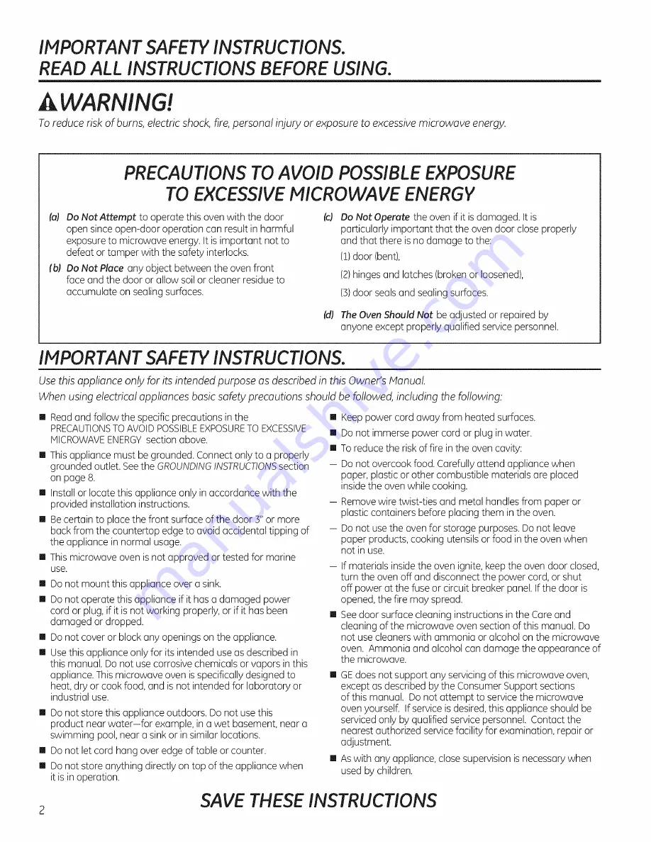 GEAppliances DVM7195 Owner'S Manual Download Page 2