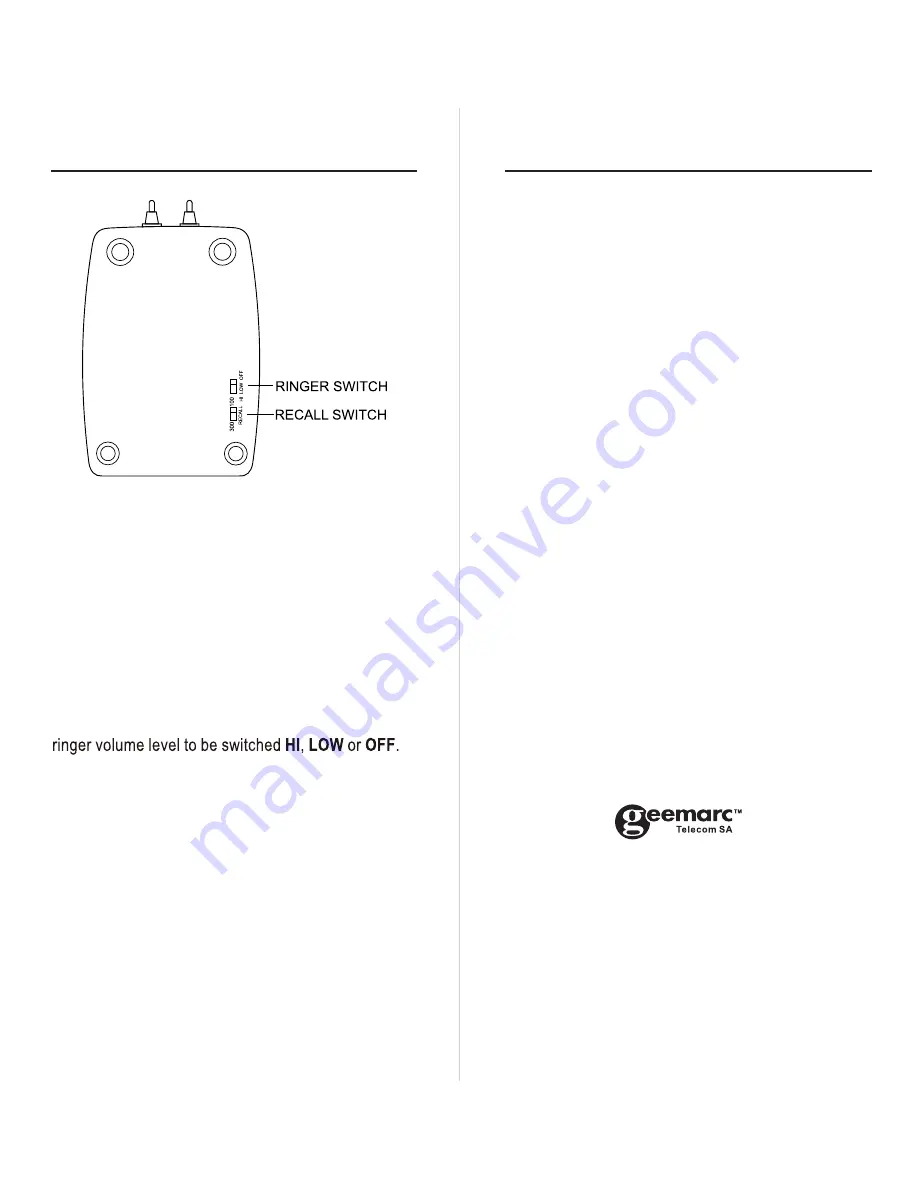 Geemarc PARK LANE User Manual Download Page 2