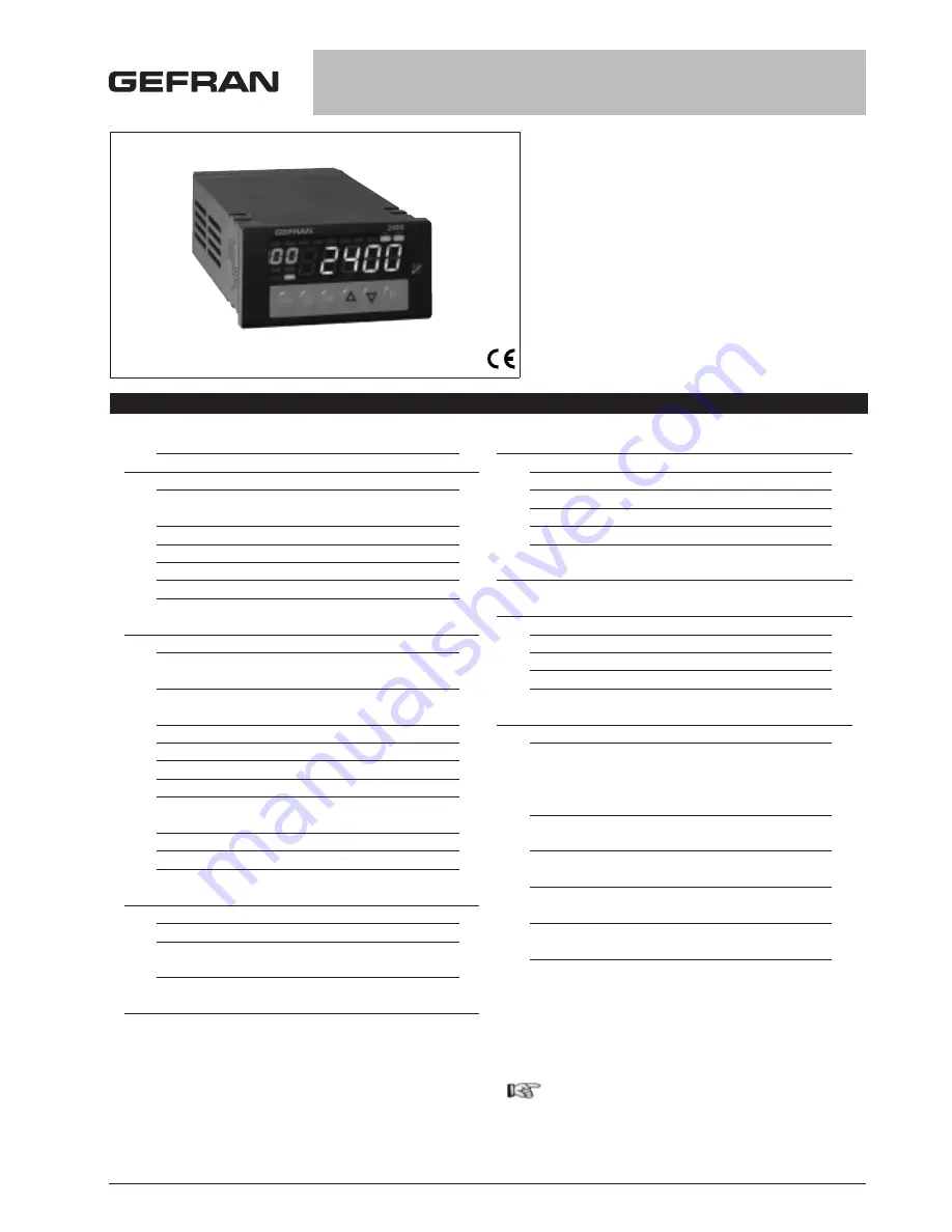 gefran 2400 Installation And Operation Manual Download Page 1