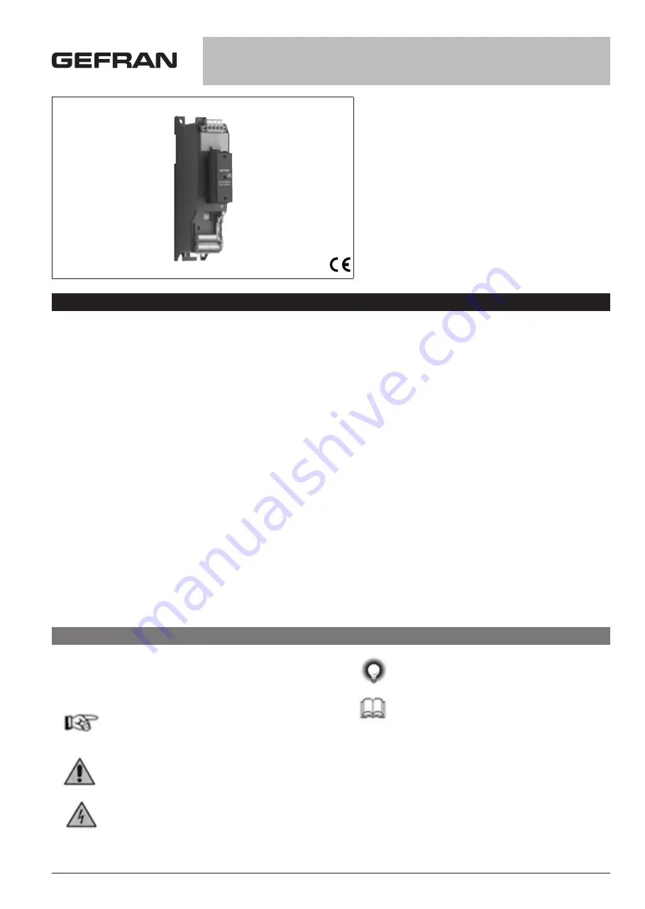 gefran GEFLEX Multifunction Operating Instructions And Warnings Download Page 1