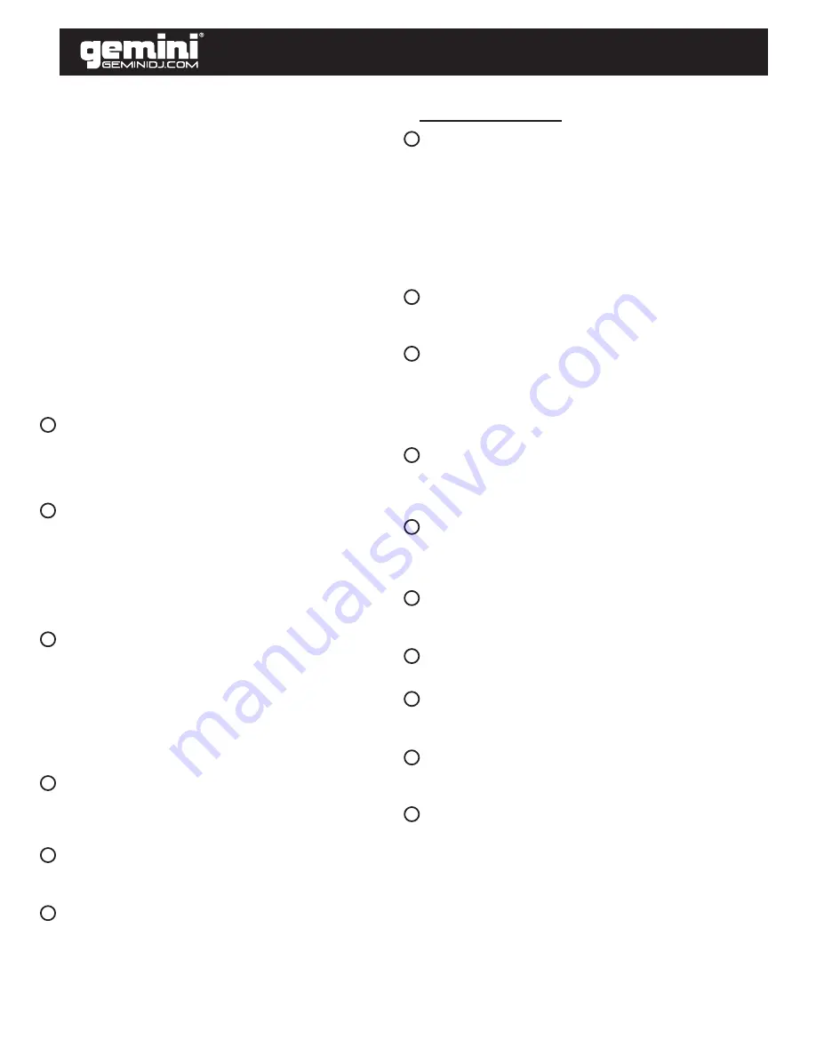 Gemini CDM-3610 Operation Manual Download Page 11