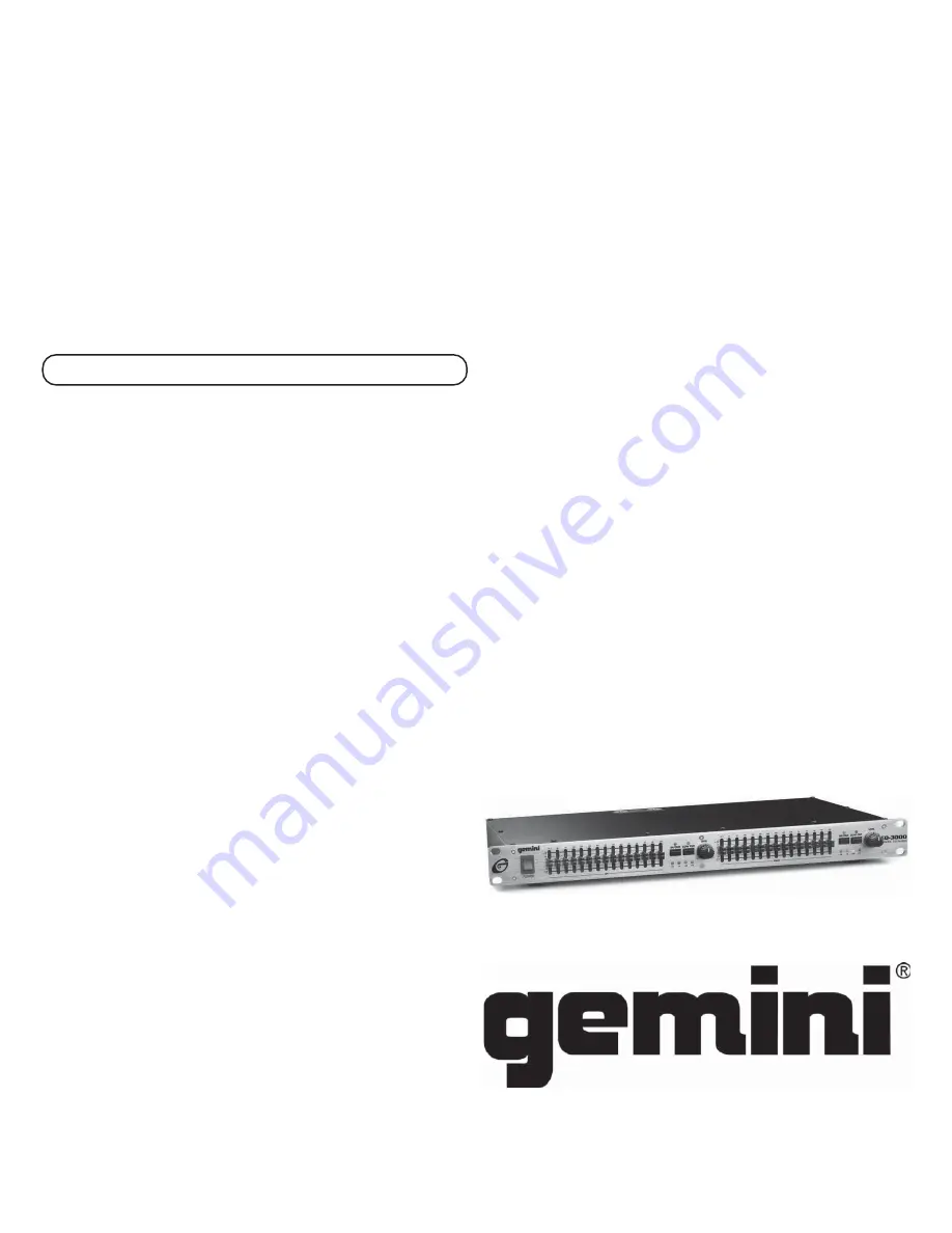 Gemini EQ-3000 Operation Manual Download Page 3