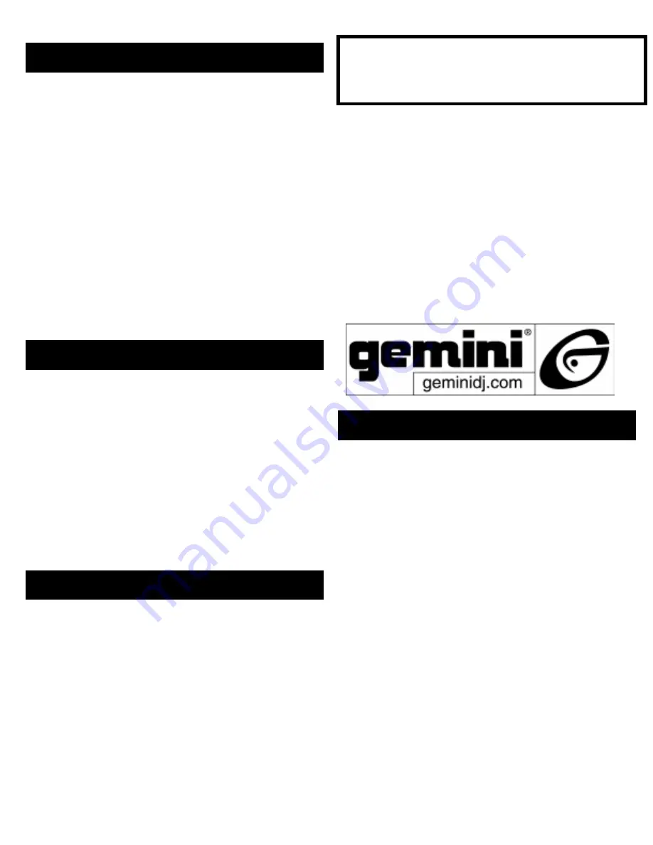 Gemini EX-26 Operation Manual Download Page 16