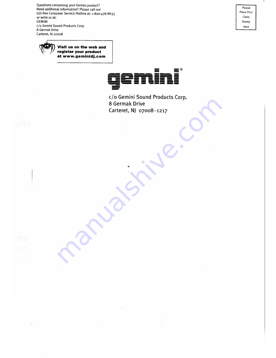 Gemini PMX-350 Operation Manual Download Page 9