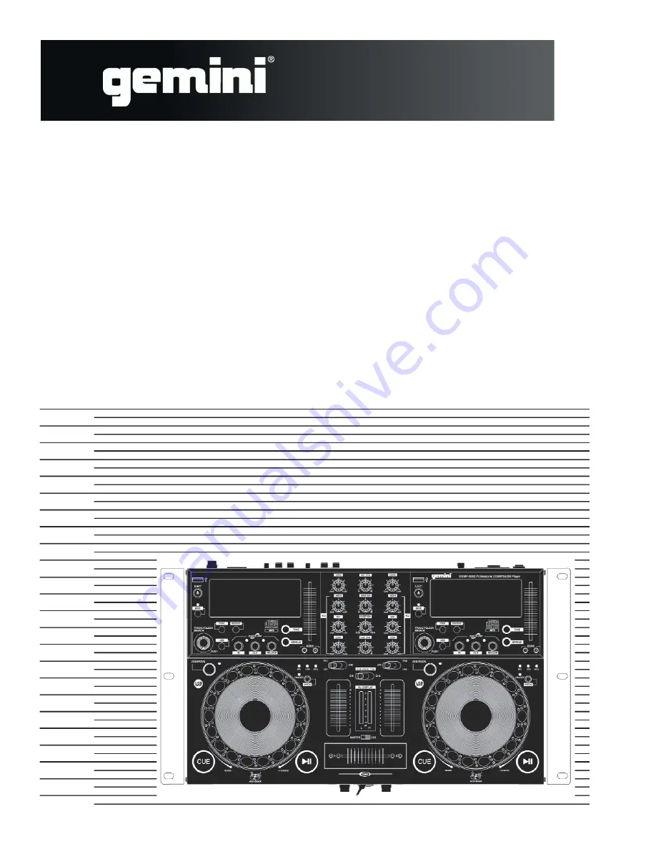 Gemini TABLE TOP SYSTEM CDMP-6000 Operation Manual Download Page 1