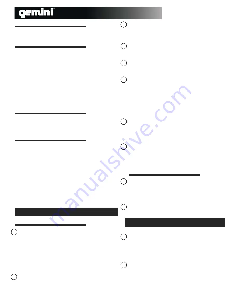 Gemini TABLE TOP SYSTEM CDMP-6000 Operation Manual Download Page 9