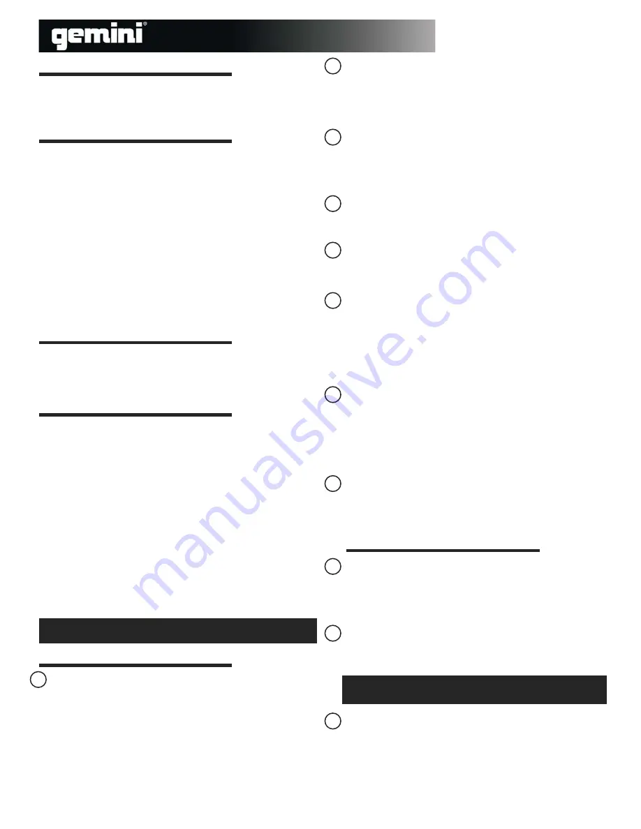 Gemini TABLE TOP SYSTEM CDMP-6000 Operation Manual Download Page 14