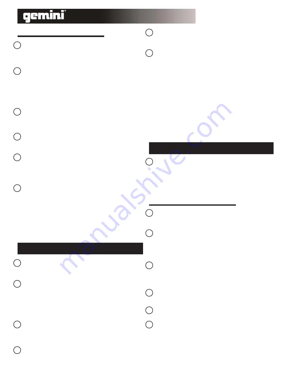 Gemini TABLE TOP SYSTEM CDMP-6000 Operation Manual Download Page 20