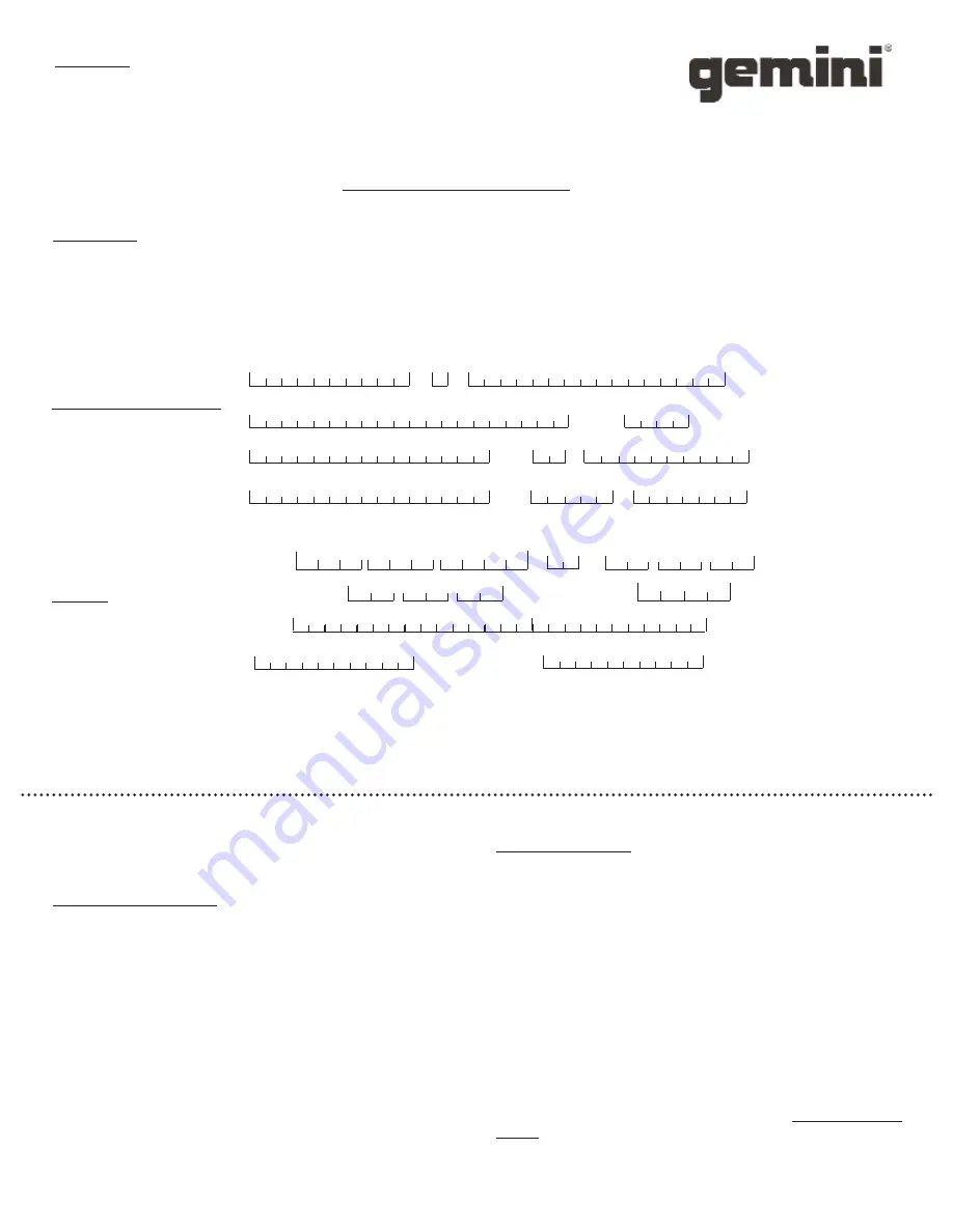 Gemini TABLE TOP SYSTEM CDMP-6000 Operation Manual Download Page 22