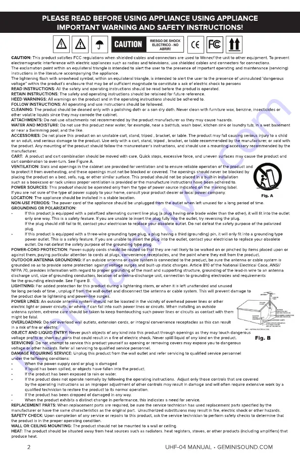 Gemini UHF-04 User Manual Download Page 2