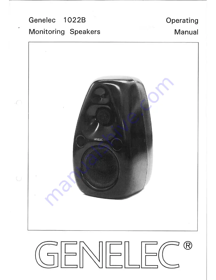 Genelec 1022B Operating Manual Download Page 1