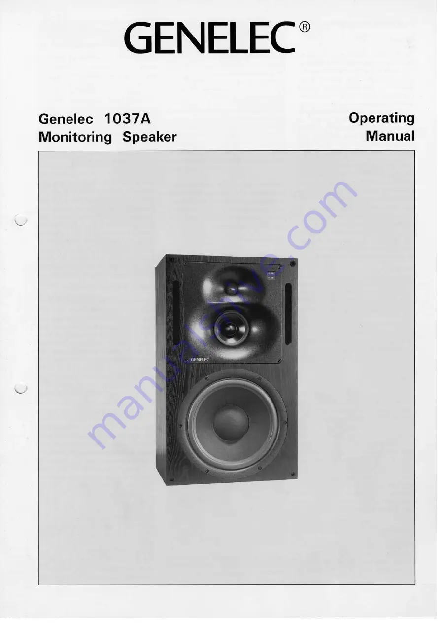 Genelec 1037A Operating Manual Download Page 1